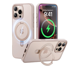 CASEKOO Designed for iPhone 16 Pro Case with Magnetic Invisible Stand [Military Drop Protection] [Compatible with MagSafe] Shockproof Slim Matte Translucent Case 6.3 Inch, Desert Gold