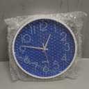 Wall Clock Non-Ticking Silent Modern Simple Style Round Decor Clock Stereoscopic Dial Quartz Wall Clocks for Home/Office/School/Living Room/Bedroom/Kitchen (Dark Blue, 10 Inch)