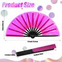 2 x Maitys Large Rave Fan Folding Handheld Fans 13'' Clap Fans for Line Dancing Clack Fan Holographic Festival Accessory for Martial Art Gift Performance, Includes 2 Pouch