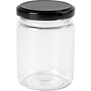 Restaurantware 8 oz Glass Jars 10 Pack Of Glass Containers With Lids Small Mason Jars For Food Reusable Hot And Cold Friendly Small Jars For Restaurants And Kitchens, Clear Storage Jars