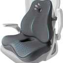 Seat Cushion,Lumbar Support Pillow for Office Chair,Memory Foam Coccyx Seat Cushion,Ergonomic Mesh Back Support Pillow,Office Desk Chair Cushion for Sciatica,Back&Tailbone Pain Relief,Grey