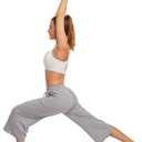 UEU Womens Capri Yoga Pants Summer Wide Leg Loose Casual Cropped Lounge Drawstring Pajama Capris Sweatpants with Pockets