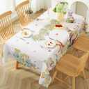 Honellaty Easter Tablecloth Rectangle Watercolor Bunny Table Cloth, Spillproof Spring Floral Tablecloths, Stain Resistant Wrinkle Free Cloth Table Cover for Picnic Party Dinner (52 * 70 Beige)