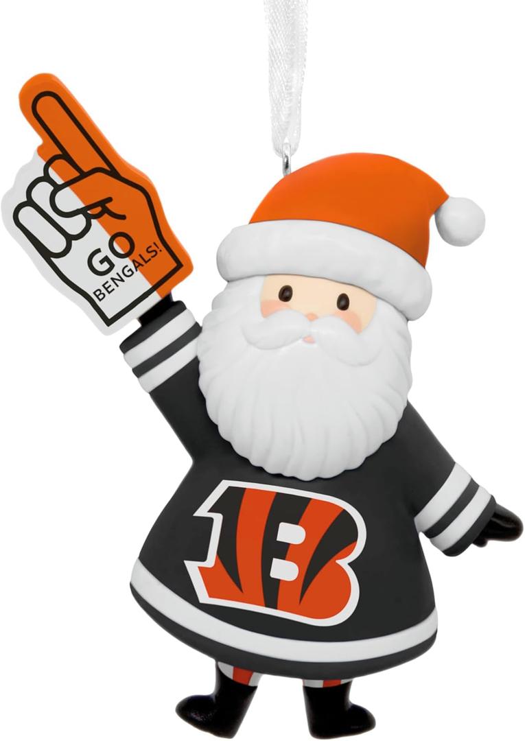 Hallmark NFL Cincinnati Bengals Santa Fan Christmas Ornament, Gifts for Sports Fans