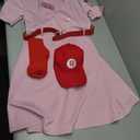 Women's Baseball League Costume Dottie Costume Pink Dress Halloween Cosplay Uniform Set, Size XL