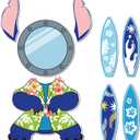 8Pcs Summer Beach Style Cartoon Role Cruise Door Magnets Surfing Skateboard Cruise Decals Refrigerator Garage Door Magnet Waterproof Magnetic Sticker for Holiday Carnival Ships Cabin