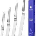 Offset Icing Spatula, Cake Angled Spatula Set with 4, 6, 8 & 10 Inch Blades, Stainless Steel Handle Suitable for Home, Kitchen or Bakery