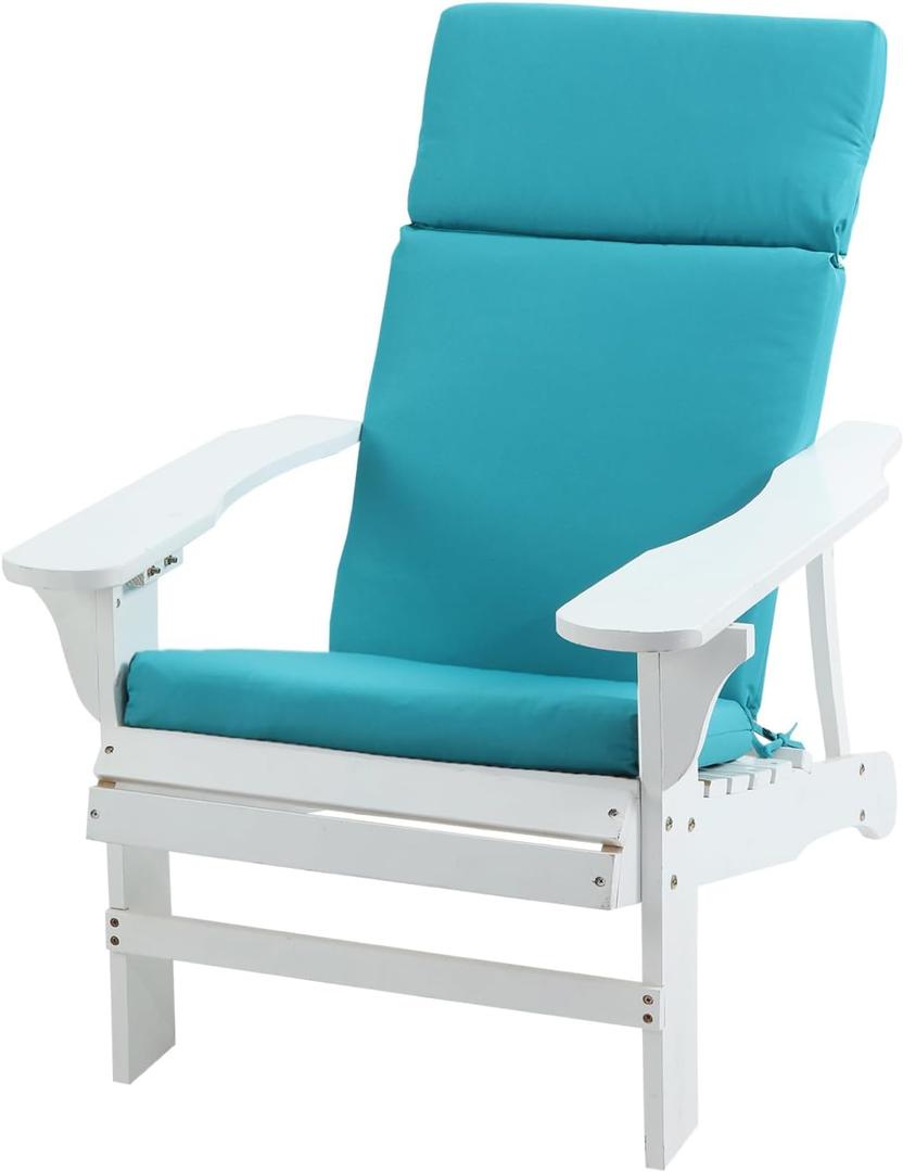 Adirondack Chair High Density Foam Cushions,High Back Outdoor Rocking Chair Cushion (Lake Blue)
