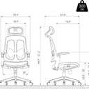 Sunaofe Boss Pro Leather Ergonomic Office Chair with Footrest - Executive Chair, 4D Armrests, Adaptive Lumbar, 125° Recline, 300lb Capacity, White Frame/Dark Brown