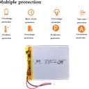 3.7V 605060 2500mAh Lithium Polymer ion Battery Rechargeable Polymer Battery Pack with JST 2.0mm Connector