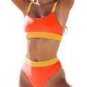 Micro Bikini Sets for Women Sexy High Cut Bikini Sets for Women Seamless Halter Top Swimsuits for Women High N, Small