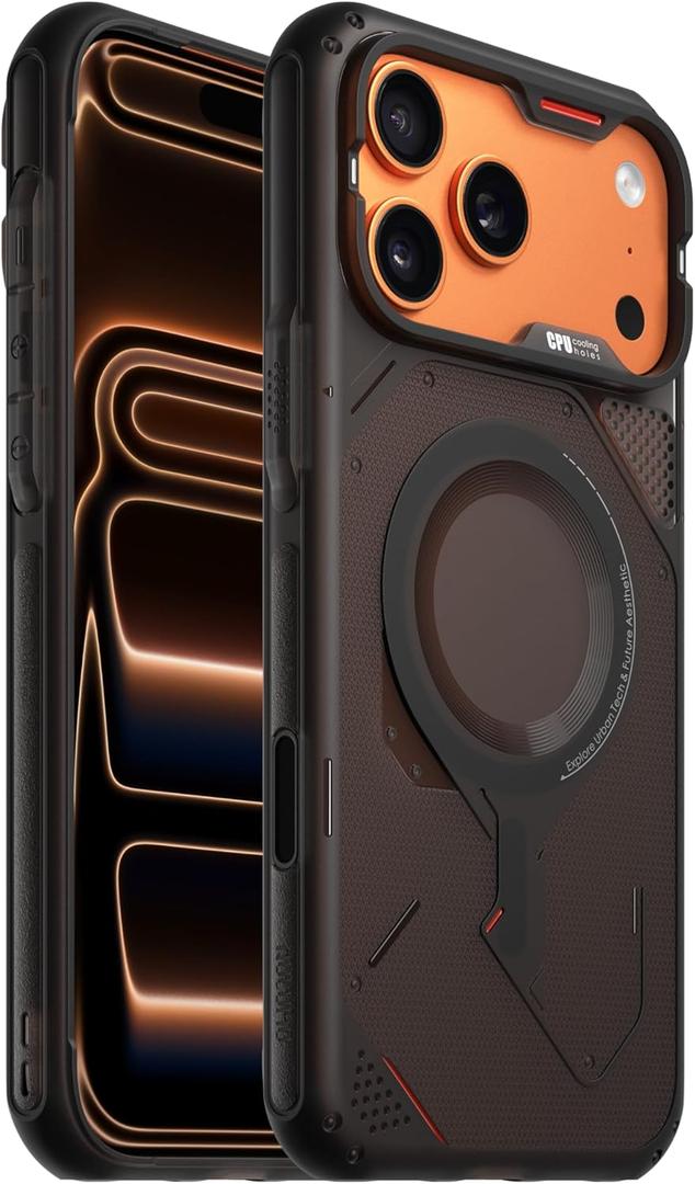 Aulumu A17 iPhone 17 Pro Max Case | MagSafe Compatible | Touch-Sensitive Buttons | Integrated Drop Protection | Military-Grade Outdoor Design Black