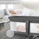 ANGELBLISS 3 in 1 Rocking Bassinet & Baby Bassinet Bedside Sleeper, One-Second Convert Travel Portable Bassinet Newborn Baby (Black)