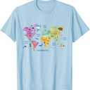 Countries Flags Girls, World maps Kids, World maps Boys. T-Shirt, Small, Baby Blue
