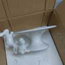 Easter-Decorations - Candy Dish Bowl - Candy Server - Nut Dish - Easter Bunny Bowl Ceramic Snack Serving Dish with Rabbit White Tabletop Decor Framhouse Home Dcor 7x3.75x4.25 Inch Newman House Studio