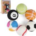 Wool Dryer Balls XL Size 6 Pack - Fun Dryer Balls with Ball Patterns Cute Dryer Balls Laundry Reusable Anti Static Handmade New Zealand Wool Balls (Ball Patterns with Primitive Color)