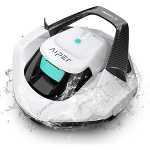 (2026 Upgrade) AIPER Seagull SE Cordless Robotic Pool Cleaner, Above Ground Pool Vacuum with LED Indicator, Lasts 100 Mins, Self-Parking, Ideal for Flat Pools up to 860 sq.ft, Pearl & Cyan