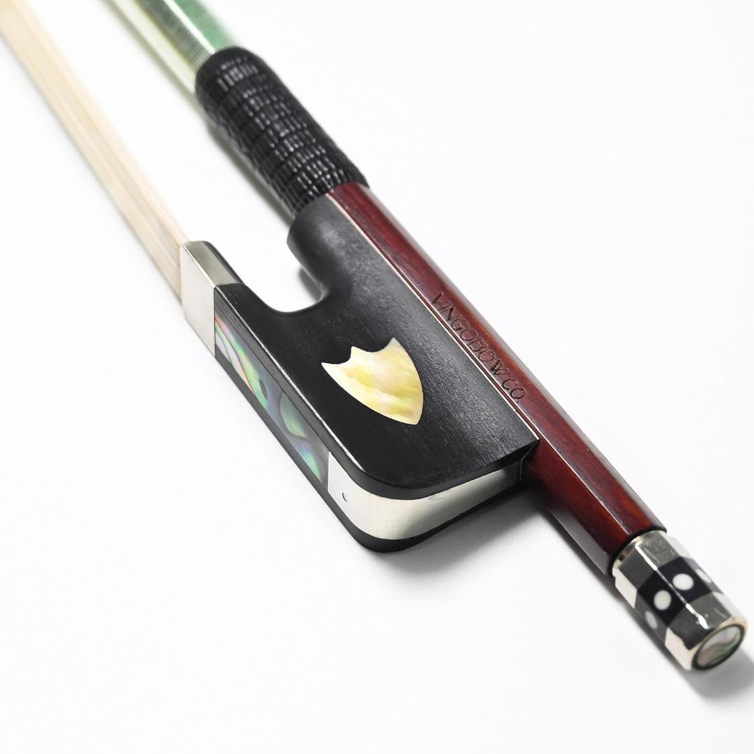 ernambuco Stick Viola Bow 4/4 Size 430M VINGOBOW 74.5 cm Concert Level Shield Pattern Ebony Frog Well Balanced Sweet Sound Quality Natural Horse Hair 