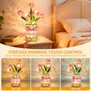 Handmade Flower Lamp,Rechargeable Cordless Touch Table Lamp,3-Colour Infinitely Dimming Small Night Light,Festival Restaurant Bedroom Bar Coffee Shop Birthday Gifts for Women Mom, Tulip Flower