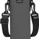 Nuovoware Water Bottle Carrier Bag, Premium Neoprene Portable Insulated Water bottle Sling Holder Bag 1000ML with Adjustable Shoulder Strap for Men Women Hiking, Sling Bottle Bag Case (500ml, Black)