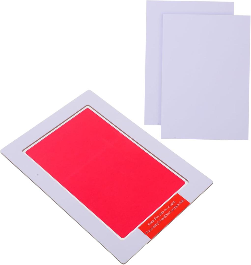 Housoutil Inkless Handprint Footprint Kit Non-Toxic Large Stamping Pad for Boys and Girls Pets Newborn Keepsake Craft Kit (Red)