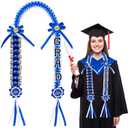 Yinder Graduation Leis 2026 Money Leis with Cash Holder 48 Inch Grad Ribbon Lei Class of 2026 Double Braided Necklace DIY Money Graduation Gift for Congrats Graduates Senior(Blue and White)