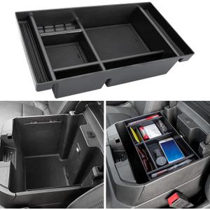 PIMCAR Center Console Organizer for 2019-2022 Chevy Silverado 1500/GMC Sierra 1500 & 2020-2023 Silverado/Sierra 2500HD/3500HD | Full Console Bucket Seats Only | Black Interior Trim Accessory
