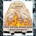 Men's Winter Fleece Thermal Jackets for Men Sherpa Lined Hoodies Warm Thick Jacket Outerwear (Gray, XL)