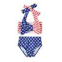 Aalizzwell Baby Girl Bathing Suit, Toddler Girls Two Piece Swimsuit Halter Top Bikini Bottoms Swimming Suit (0-6 Months)