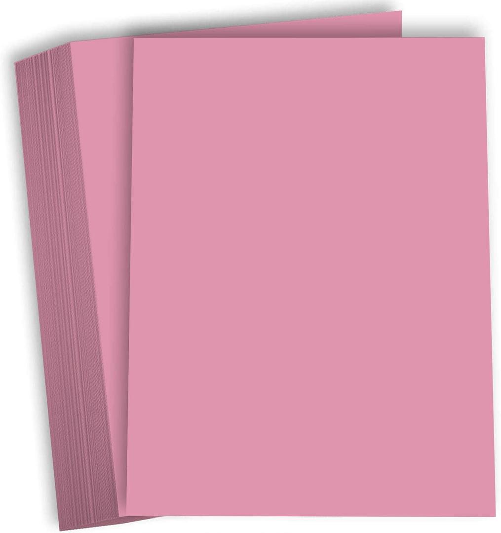 Hamilco Colored Cardstock Scrapbook Paper Vellum 67lb cover 8.5" x 11" Card Stock - 50 Sheets (Pink)