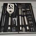 Cuisinart Deluxe Grill Tool Set, 20-Piece Grill Set, BBQ Accessories with Aluminum Case, Stainless Steel Grilling Accessories, BBQ tools, Grilling Gifts for Men, Fathers Day Gifts for Dad Husband