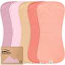 KeaBabies 5-Pack Organic Burp Cloths Baby Girl,Boy - Extra Large,Absorbent Baby Burp Cloths,Soft Burping Cloths for Babies,Newborn Burp Clothes,Cotton Burp Rags,Thick Burp Cloth (Muted Pastel/Quin)