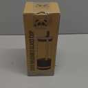 Pandaloo Glass Cups With Lids and Straws -20 Fl Oz- Perfect Size Iced Coffee Cup - Smoothie Cup With Bamboo Lid and On the go Lid (Creamy Mushroom, 1 Count (Pack of 1)