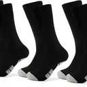 Dirk Soccer Socks for Men Women Anti-Slip Athletic Sports Knee High Socks, 2 Pair/White, Medium (Black)