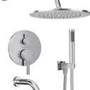 Gabrylly Shower System, 10" Bathtub Shower Faucets Set, Chrome