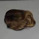 PANEWAY 16Inch Wavy Curly Brown Blonde Hair Topper with Dark Root - Clip In Hair Topper for Women