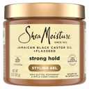 SheaMoisture Strong Hold Styling Gel+Flaxseed Jamaican Black Castor Oil Gives Controlled Style,AllDay Hold,Infused With Castor Seed Oil,SheaButter & Indulgent Scent ParabenFree AntiFrizz Hair Gel 15oz