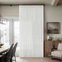 Ivory White Pinch Pleated Extra Wide Curtain Panels 102 Inches Long 70 Inch Wide Linen Curtain for Sliding Glass Door Semi Sheer Hooks Rings Privacy 102 Inch Length Drape for Living Room 1 Panel