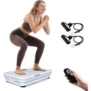 Shake Plate Vibration Exercise Machine for Lymphatic Drainage Massager & Weight Loss, 400 lbs Capacity Whole Body Vibrating Plate Workout for Women and Men (Light White)