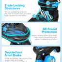 Sportneer Kids Roller Skates: 4 Size Adjustable Quad Skates with Light Up Wheels for 5-8, 8-12 Girls Boys Kids Toddlers Beginners, Birthday Gift with Protective Gear Set for Outdoor Indoor, S (30-33)