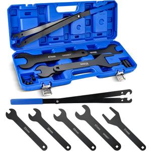 DASBET 15PC Fan Clutch Wrench Set, Heavy Duty Fan Clutch Removal Tool Kit with 22 36 40 47 51 mm Wrenches & Pulley Holder Pins, Compatible with Ford GM Dodge Trucks