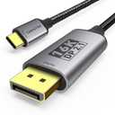 USB-C to DisplayPort 2.1 Cable | 16K@30Hz 8K@120Hz 4K@240Hz 40Gbps Type C to Display Port Cord [Thunderbolt 3/4/5 Compatible] DP Cable for iPhone 16/15,Galaxy S24,MacBook Pro/Air,iPad - 6FT