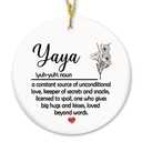 shiviody Yaya Gifts Ornament, Grandma Gifts from Grandchildren, Mothers Day Grandmother Birthday Gift, Thank You Gift for Grandma, Yaya Definition Decoration Ceramic Hanging Ornament
