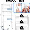 4-Tier Adjustable Mini Fridge Organizer Rack with Lockable Wheels, Heavy-Duty Metal Storage Shelf for Over Mini Fridge, Microwave Stand for Dorm, Kitchen, Office, White