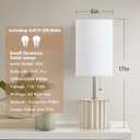 GyroVu Ceramic Small Table Lamp Set of 2, Adjustable Color Temperature Bedside Nightstand Lamps with Pull Chain for Bedroom Living Room Reading, 2 Bulbs (White)