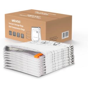 Wevac Vacuum Storage Bags (8 Jumbo) | Space Saver | Rapid Vacuum | Double Zip Seal | Special Clip Stopper | Ideal for Clothes, Blankets Compression and Travelling