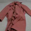 BZB Women's Trench Coat Long Wool Blend Pea Coat Winter Casual Overcoat Notched Lapel Collar Belted Long Jacket Outerwear (Pink) L