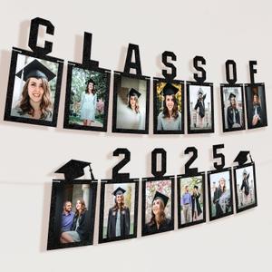 KatchOn, Black Graduation Photo Banner 2025 - Large, 10 Feet | Felt Class of 2025 Banner for Grad Decorations 2025 | Graduation Decorations 2025 | Grad Picture Display