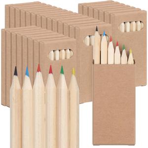 Ctosree 24 Packs Mini Colored Pencils Bulk 3.5'' Coloring Drawing Pencil in Boxes End of Year Gift for Students Kids Adult Classroom Exchange Gift School Painting Birthday Party Favor, 6 Per Pack