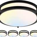 4-Pack 10Inch 30W LED Flush Mount Ceiling Light Fixtures Bright 3200LM Dimmable Ceiling Lights, 5CCT Adjustable 2700K/3000K/4000K/5000K/6500K, Ceiling Lamps for Kitchen Hallway Bathroom Bedroom Black